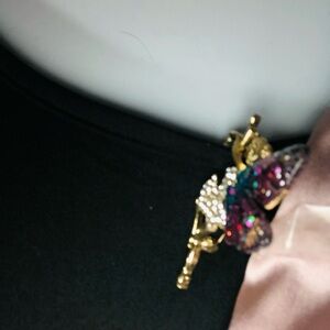 Gold and Purple Butterfly Brooch